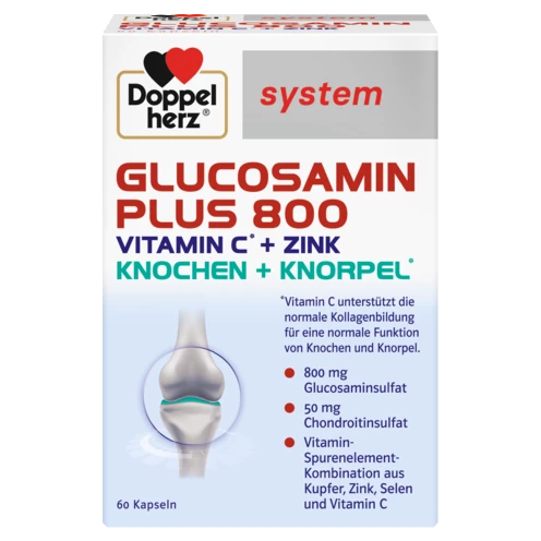 Abbildung der Produktverpackung Doppelherz system GLUCOSAMIN PLUS 800 Frontansicht